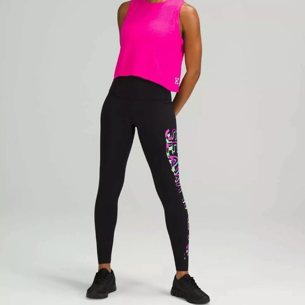 Lululemon Seawheeze Speed Wunder Mid-Rise Tight Leggings 28” Black Size 14